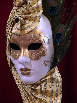 MASCHERA VENEZIANA VISO DRAPPEGGIATO