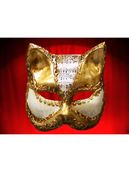 CAT MUSIC GOLD PAPER MACHE