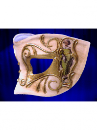 COLOMBINA MASK FROM VENICE WITH DECORATION COMEDIA