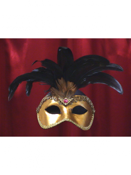 MASKS VENICE COLOMBINA TOUPET GOLD