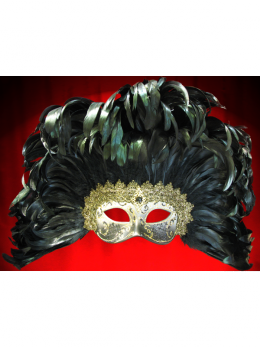 EYES MASKS COLOMBINA WITH FEATHERS and DECORATED