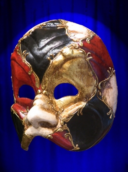 COMEDIA MASKS VENICE ARLEQUIN DECORATED KARTA