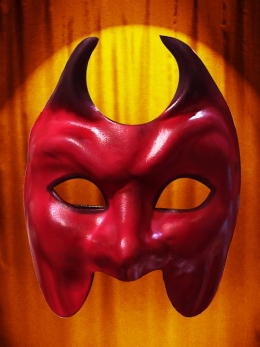 MASK RED DEVIL LEATHER OF VENICE CUEROS