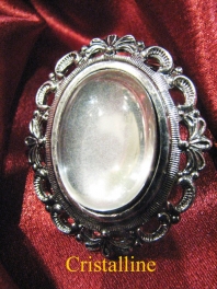 CLIP BAROQUE silver plated WITH SMOOTH CABOCHON