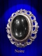 CLIP BAROQUE ARGENTE A CABOCHON LISSE