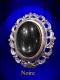 CLIP BAROQUE silver plated WITH SMOOTH CABOCHON