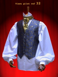 Colete masculino - (casaco sem mangas) em tecido brocado