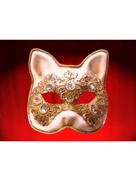 CAT MASK MACRAME AND STRASS
