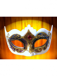 VENETIAN MASK COLOMBINA "ARCOBALENO" WITH POINTS