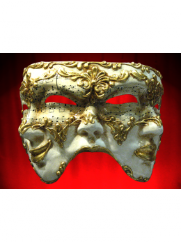 MASKS VENICE 3 FACES MUSIK PAPER MACHE - COMEDY-TRAGEDY-NEUTRAL