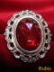 CLIP ARGENTE BAROQUE A CABOCHON FACETTE CRISTAL