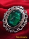 CLIP ARGENTE BAROQUE A CABOCHON FACETTE CRISTAL