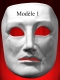 FACE 3/4 MASK WHITE PAPER MACHE for MEN