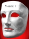 FACE 3/4 MASK WHITE PAPER MACHE for MEN