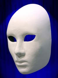 VISAGE FEMME ENTIER MASQUE PAPIER MACHE BLANC A PEINDRE