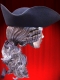 LARGE BLACK HAT THREE-CORNERED-TRICORN