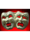 TWO WELDED MASKS TRAGEDY COMEDY