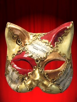 KATZE MASK MUSIK ROT