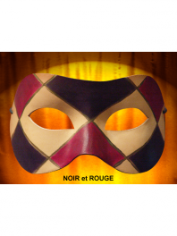 MASQUE COLOMBINE CUIR LOSANGES