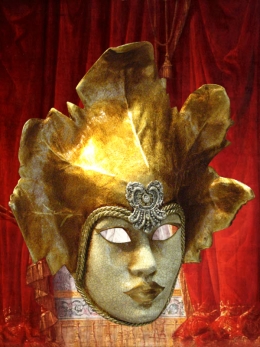 MASQUE DE VENISE VISAGE FEUILLE ANDI