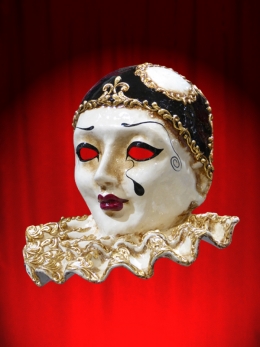 GRAND PIERROT à COLLERETTE PAPIER MACHE