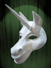 WHITE MASK BASE UNICORN TO BE PAINTED FOR WEARING