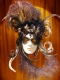 MASQUE VENISE VISAGE COMPLET SPATOLATO DECORE PLUMES