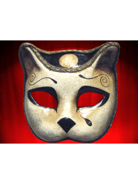 PIERROT-KATZE MASK PAPPMACHE