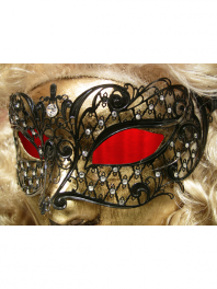 VENETIAN FILIGREE COLOMBINA MASK IN METAL "BRILLINA" With rhinestones