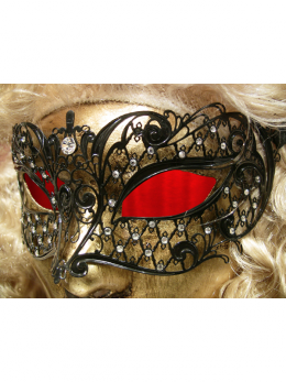 MASQUE BAL VENITIEN EN METAL FILIGRANE "BRILLINA" AVEC STRASS