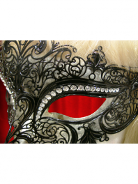 VENETIAN FILIGREE MASK COLOMBINA IN METAL "GIGLIETTO" With rhinestones