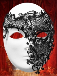 GRANDE MASCHERA FILIGRANA METALLICA "FANTASMA DELL'OPERA"