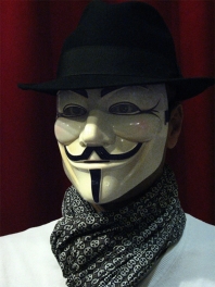 GUY FAWKES MASKIERE V WIE VENDETTA - ANONYMOUS-
