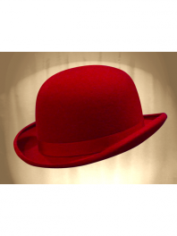 REAL BOWLER DERBY HAT RED HERMES