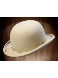 REAL BOWLER DERBY HAT OFF WHITE