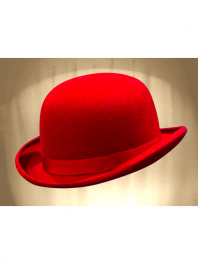 REAL BOWLER DERBY HAT RED PAVOT