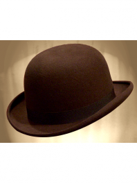 REAL BOWLER DERBY HAT BROWN ROBUSTA