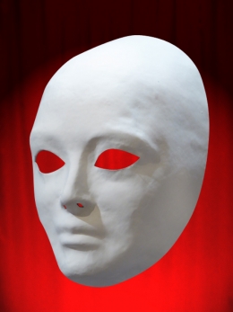 NEUTRAL COMPLETE FACE MASK in WHITE PAPER MACHE ED