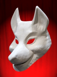 WHITE MASK BASE WOLF TO BE PAINTED FOR WEARING ED