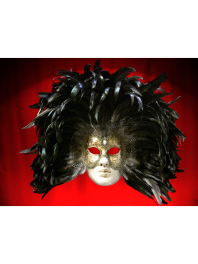 MASQUES VENISE VISAGES AVEC LOUP CISELE ET PLUMES