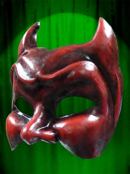 HALF FACE MASK DEVIL - PAPER MACHE