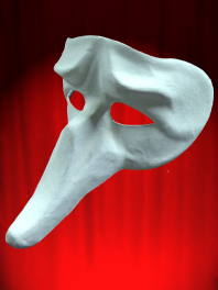 WHITE MASK COMEDIA DELL ARTE ZANNI 1 FROM PAPER MACHE