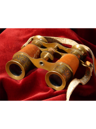 OLD and VINTAGE BINOCULARS FOR THEATER « ADELE BLANC-SEC » MADE IN BRASS and LEATHER