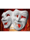 TWO WHITE AND WELDED MASKS TRAGEDY COMEDY FOR PAINTING