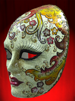 MASQUE VISAGE ENTIER DE VENISE ARABESQUES et CRAQUELE ED