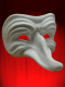Weiße Maske Comedia in Pappmaché - Runzliger Zanni gemalt zu werden