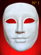 NEUTRAL WHITE 3/4 FACE MASK UNISEX from PAPER MACHE - NOSE and MOUTH OPEN