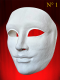 MASQUE NEUTRE VISAGE 3/4 PAPIER MACHE UNISEX BLANC. NEZ et BOUCHE OUVERTS ED