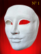 NEUTRAL WHITE 3/4 FACE MASK UNISEX from PAPER MACHE - NOSE and MOUTH OPEN