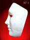 MASQUE NEUTRE VISAGE 3/4 PAPIER MACHE UNISEX BLANC. NEZ et BOUCHE OUVERTS ED